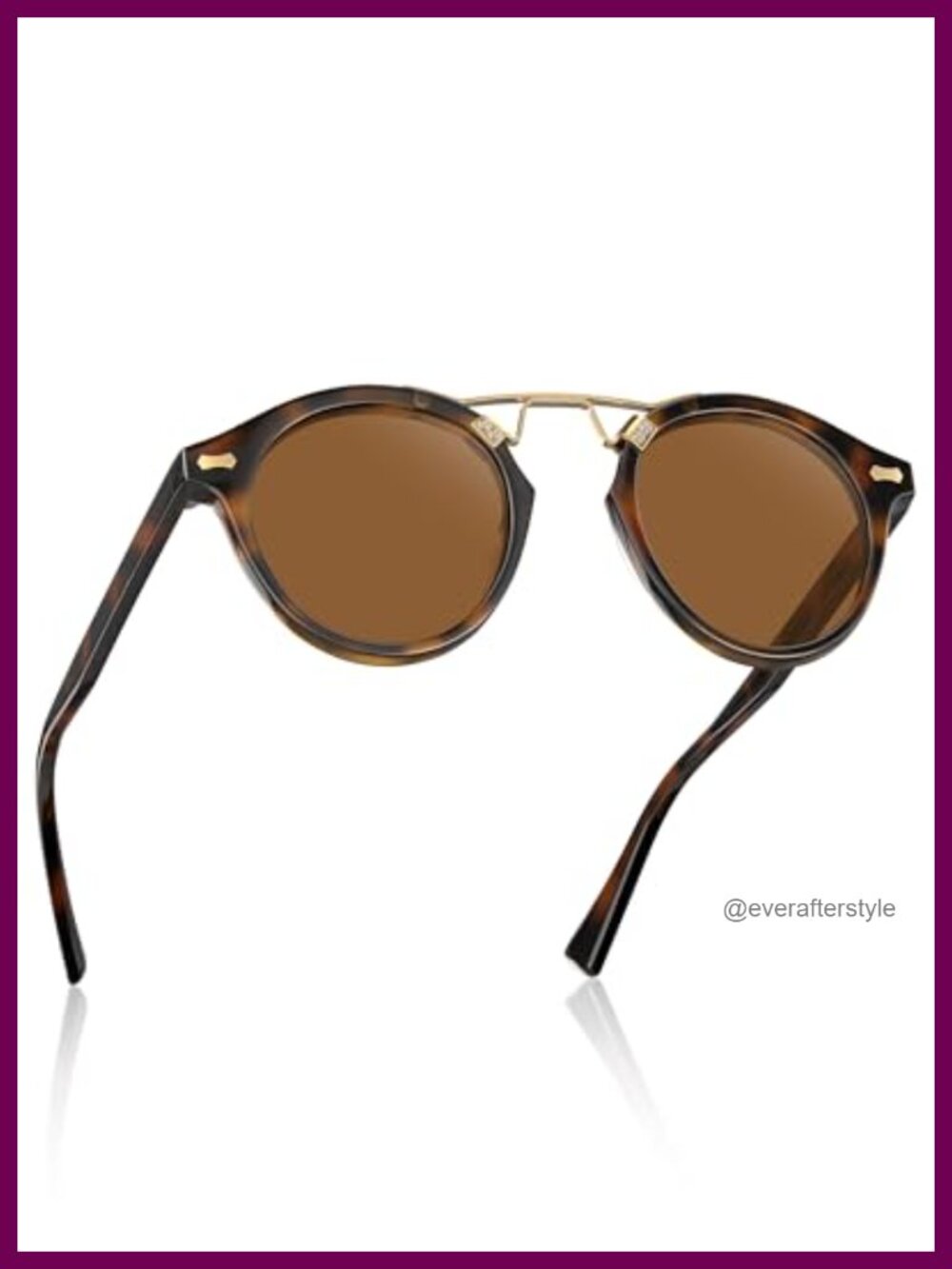 Round Polarized Double-Bridge Sunglasses TR90 Stainless Steel UV400